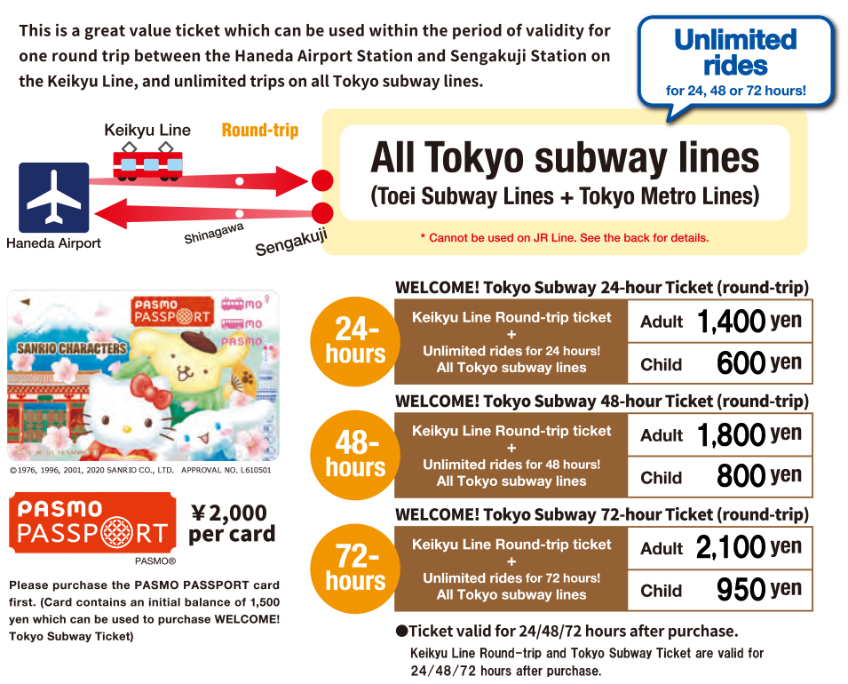 Welcome! Tokyo Subway Ticket | Discount tickets | Haneda Airport Access  Guide